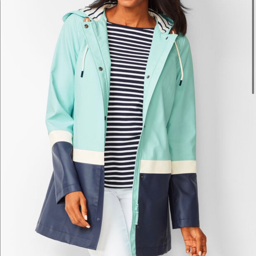 Talbots color-block hooded Raincoat
